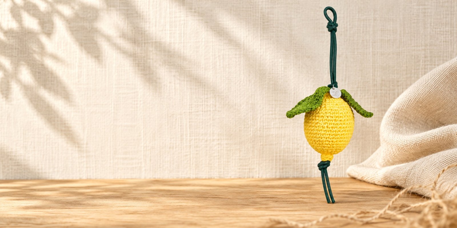 Editorial banner featuring fabric keychains