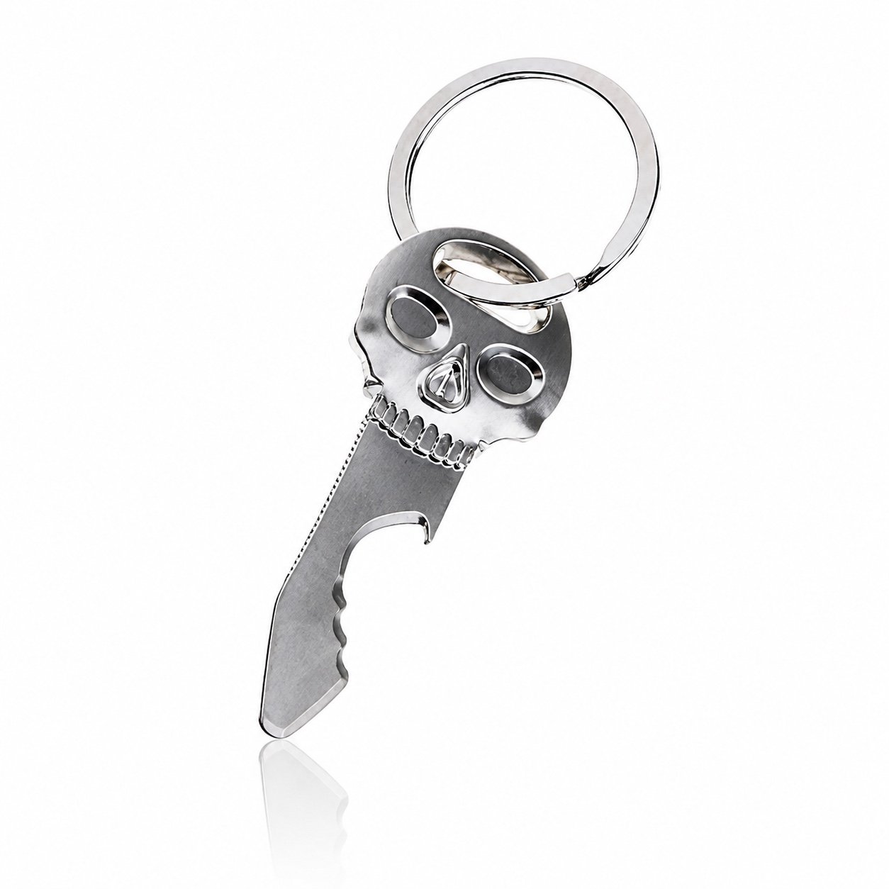 Brushed silver minimalist keychain