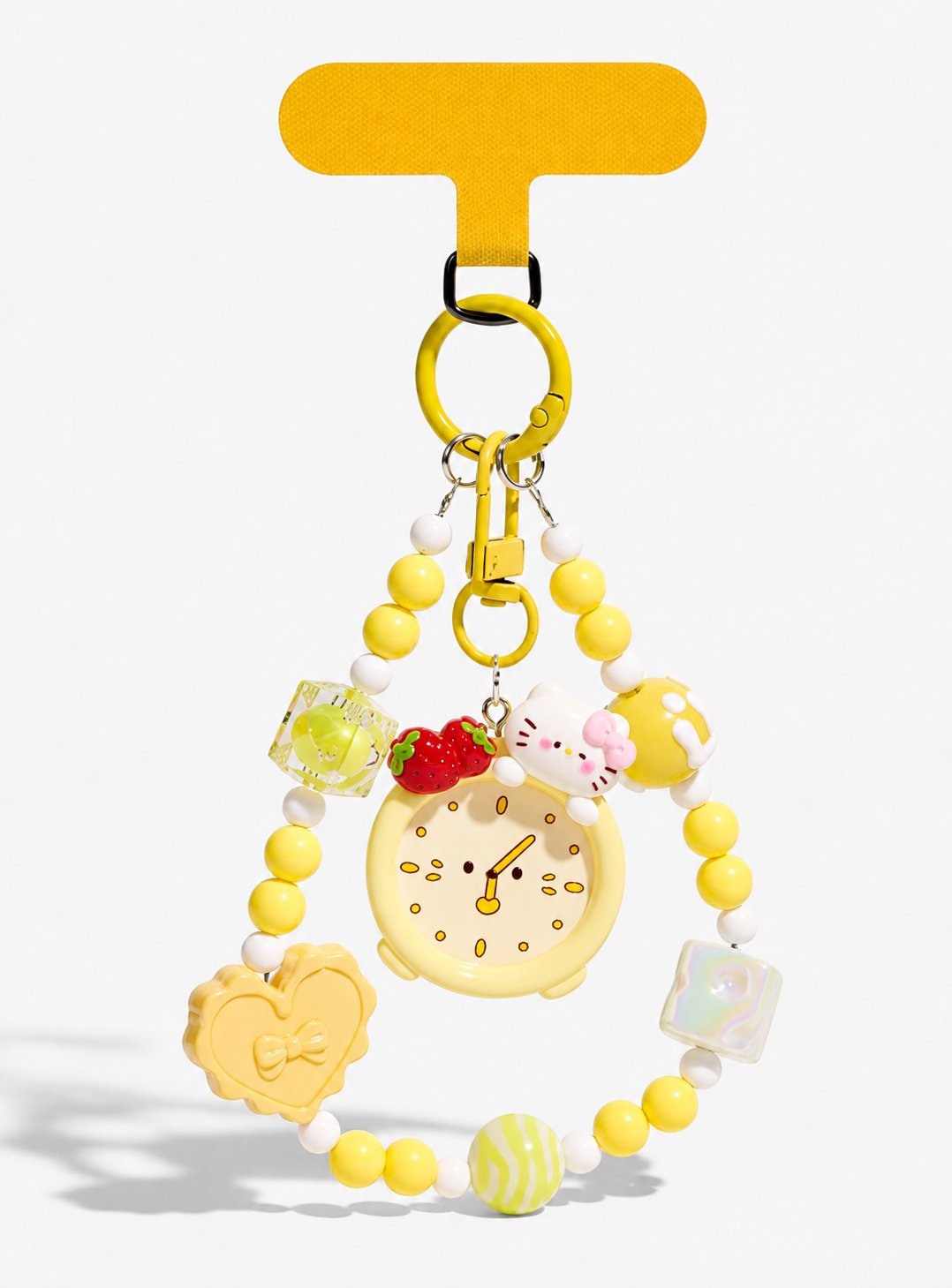 Yellow beaded phone charm