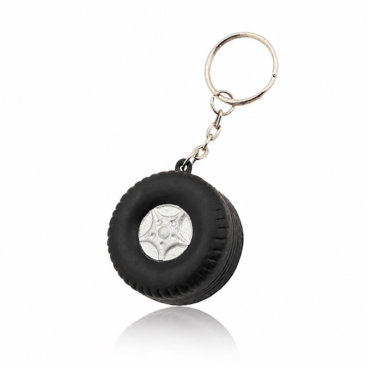 Miniature tyre plastic keychain